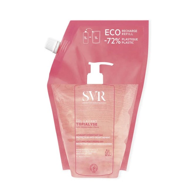 SVR Laboratoire Topialyse Refill Gel Lavant Τζελ Καθαρισμού Προσώπου & Σώματος για Ξηρό & Ευαίσθητο Δέρμα - Ανταλλακτικό 1lt