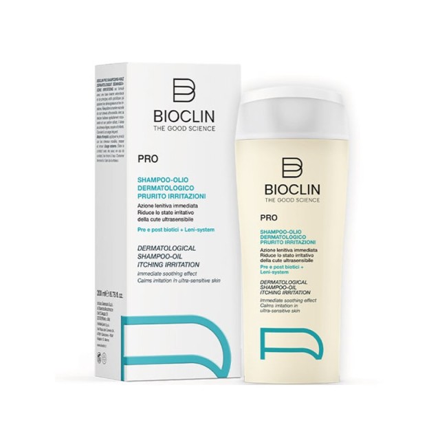 Bioclin Pro Dermatological Shampoo-Oil Itching Irritation Δερματολογικό Καταπραϋντικό Σαμπουάν για το Ευαίσθητο Τριχωτό της Κεφαλής 200ml