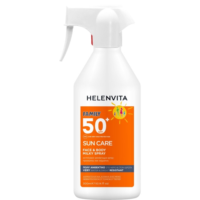 Helenvita Sun Care Family Face & Body Milky Spray SPF50+ Αντηλιακό για όλη την Οικογένεια 300ml