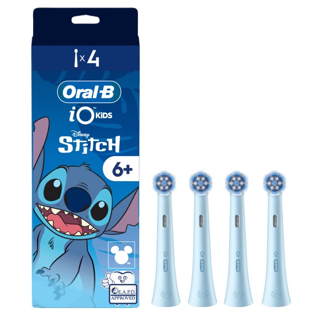Oral-B iO Kids Disney Stitch Ανταλλακτικές Κεφαλές Ηλεκτρικής Οδοντόβουρτσας από 6+ Ετών 4τεμ.