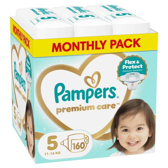 Πάνες Pampers Premium Care Monthly Pack Νο5 (11-16kg) 160τμχ