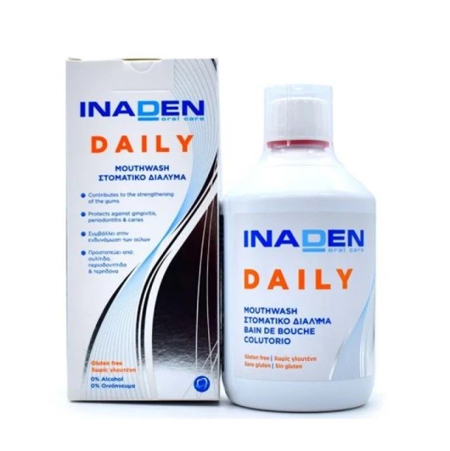 Inaden Daily Mouthwash Στοματικό Διάλυμα Καθημερινής Χρήσης με Γεύση Πορτοκάλι 500ml