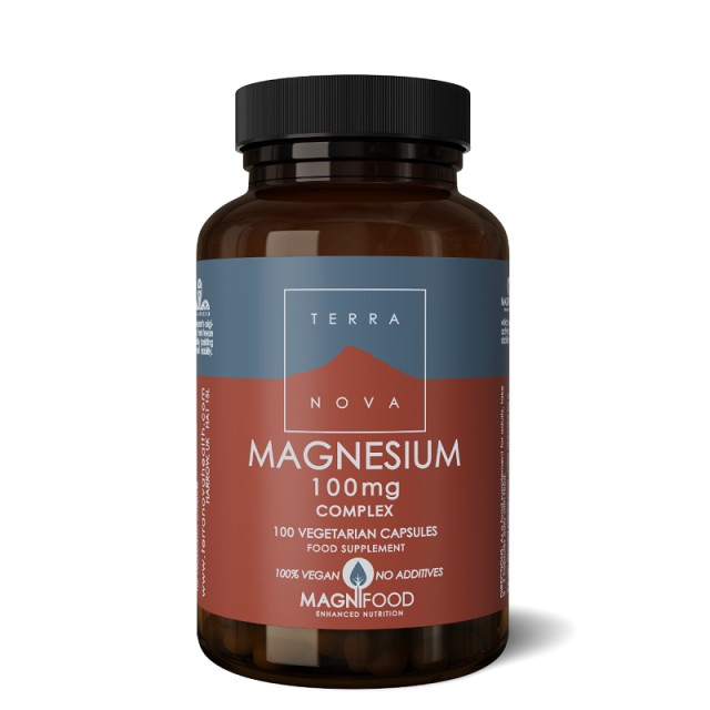 Terranova Magnesium 100mg Complex (Bisglycinate) Μαγνήσιο για Βελτίωση του Ύπνου & κατά της Κόπωσης 100caps
