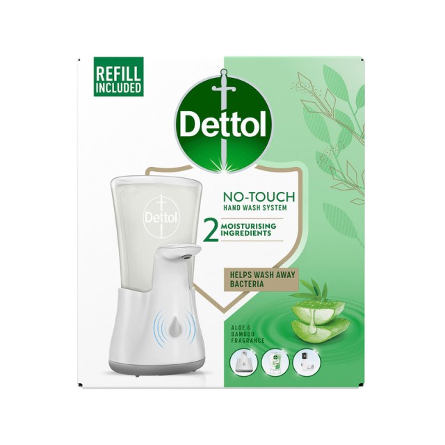 Dettol No-Touch Αυτόματη Συσκευή Κρεμοσάπουνου και Ανταλλακτικό με Aloe Vera 250ml