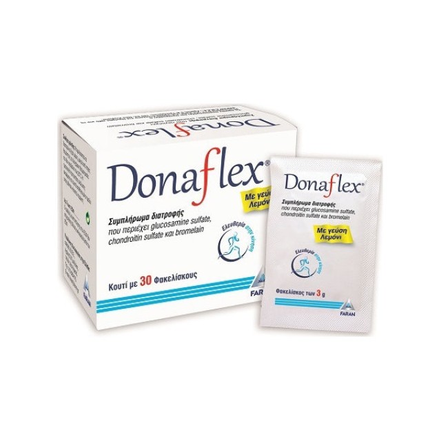 Faran Donaflex, Συμπλήρωμα Διατροφής Για Τη Καλή Λειτουργία Των Αρθρώσεων Με Γεύση Λεμόνι, 30Φακελίσκοι