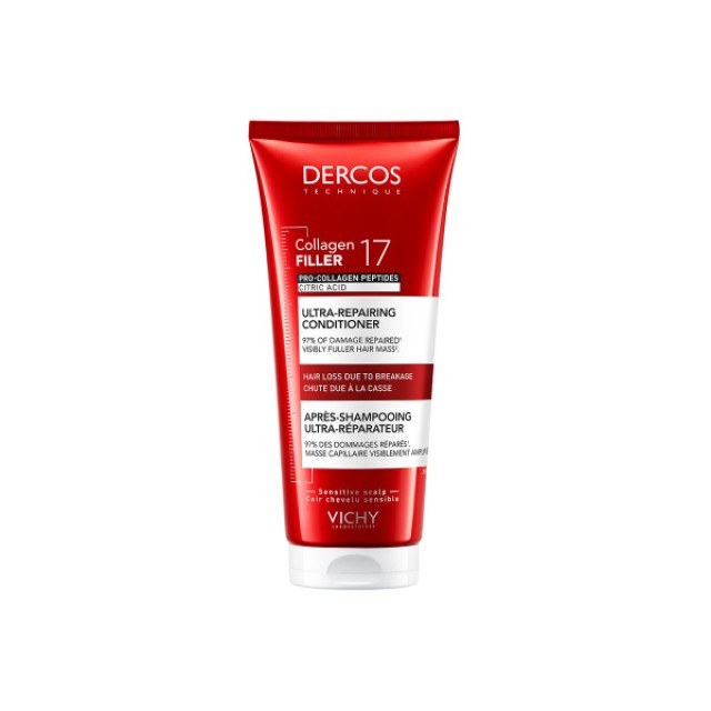 Vichy Dercos Collagen 17 Filler Conditioner για Δράση κατά της Τριχόπτωσης και της Θραύσης των Μαλλιών 200ml