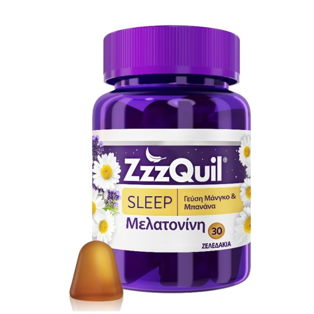 ZzzQuil Sleep Συμπλήρωμα Διατροφής με Μελατονίνη και γεύση Μάνγκο Μπανάνα, 30 ζελεδάκια