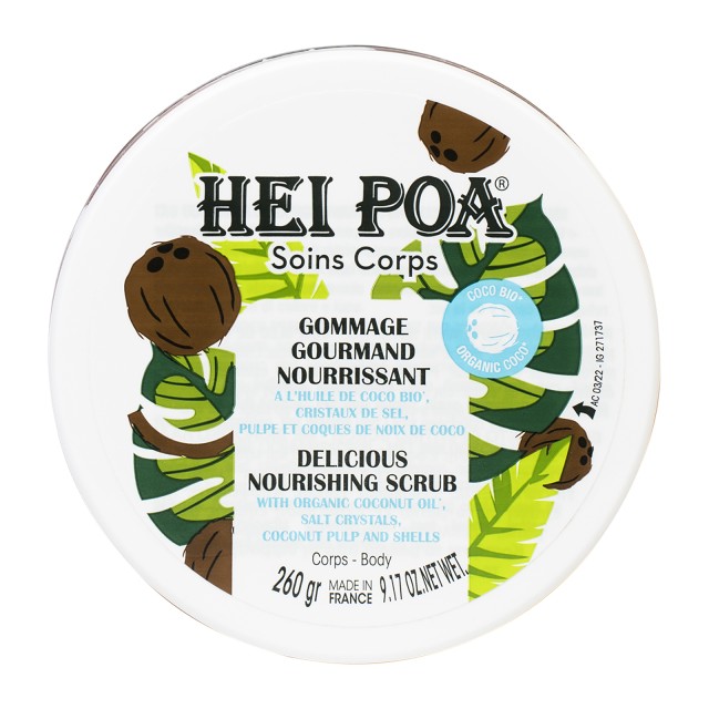 Hei Poa Delicious Nourishing Scrub Coco, Θρεπτικό Scrub Σώματος με Καρύδα 260gr