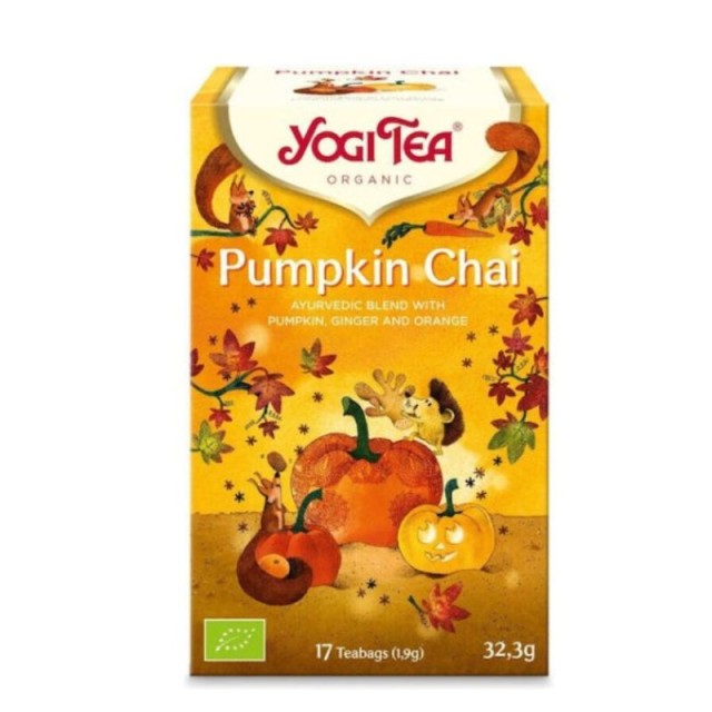 Yogi Organic Tea Pumpkin Chai  Βιολογικό Τσάι με Κολοκύθα & Μπαχαρικά 17 φακελάκια