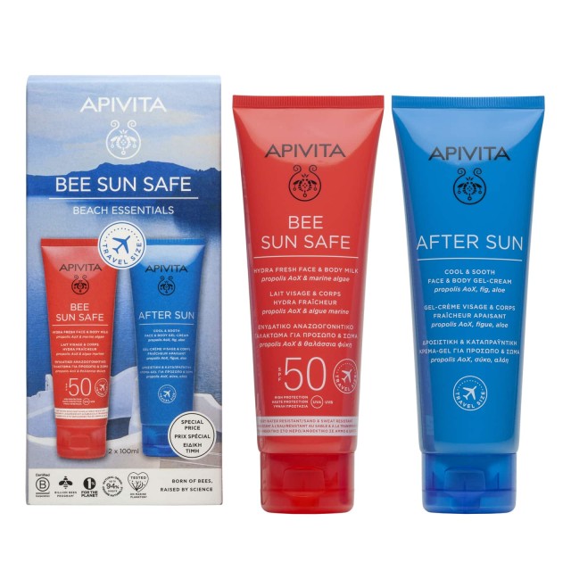Apivita Promo Pack Bee Sun Safe Ενυδατικό Αναζωογονητικό Γαλάκτωμα για Πρόσωπο & Σώμα SPF50 100ml & After Sun 100ml σε Ειδική Τιμή