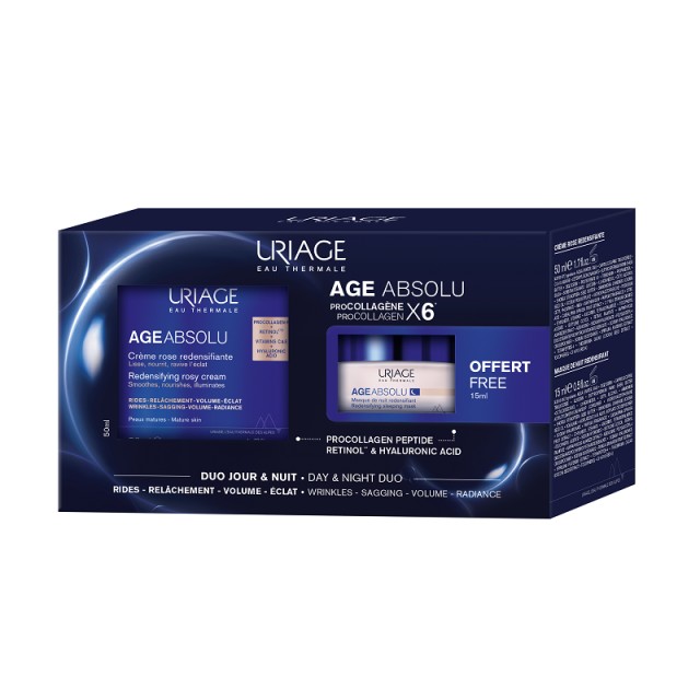 Uriage Promo Pack Age Absolu Rosy Face Cream Αντιγηραντική Κρέμα Ημέρας 50ml + Sleeping Mask Αντιγηραντική Μάσκα Νυκτός 15ml
