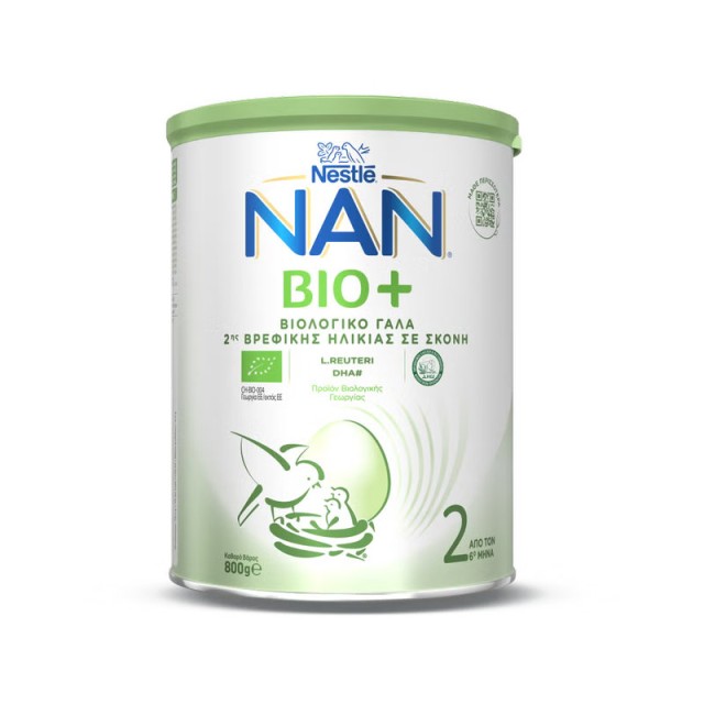 Nestle Nan Bio 2 Βρεφικό Γάλα σε Σκόνη από 6-12 Μηνών Βιολογικό 800g