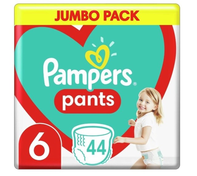 Pampers Pants Πάνες Βρακάκι No. 6 για 15+kg 44τμχ
