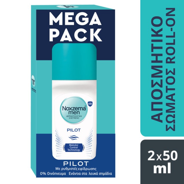 Noxzema Mega Pack Men Pilot Rollon 48h Aνδρικό Αποσμητικό 2x50ml