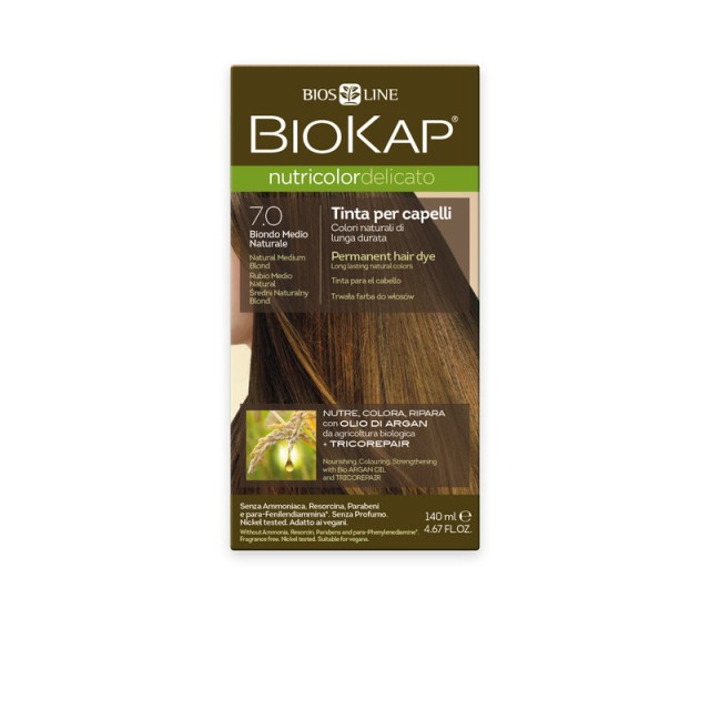 Biokap Βαφή Μαλλιών No 7.0 Ξανθό Φυσικό Χρυσαφί 140ml
