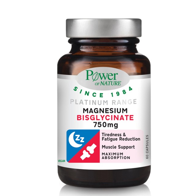 Power of Nature Platinum Range Magnesium Bisglycinate 750mg 60 κάψουλες