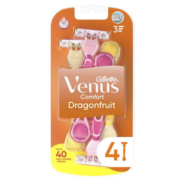 Gillette Venus Comfort Dragonfruit Ξυριστικές Μηχανές Μίας Χρήσης 4τεμ