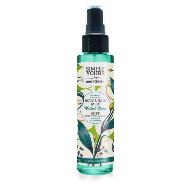 Macrovita Simply Yours Mist Σώματος και Μαλλιών Velvet Rain με Mανταρίνι και Λευκό Τσάι 100ml
