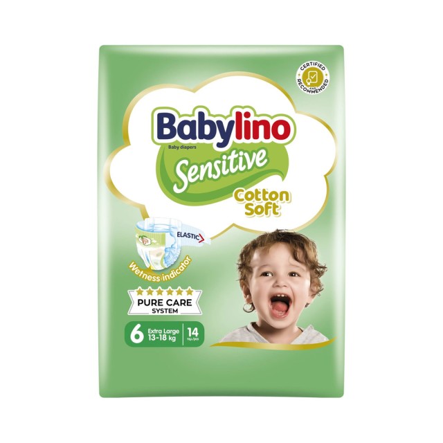 Babylino Sensitive Νο6 Extra Large (13-18kg) 14 τμχ