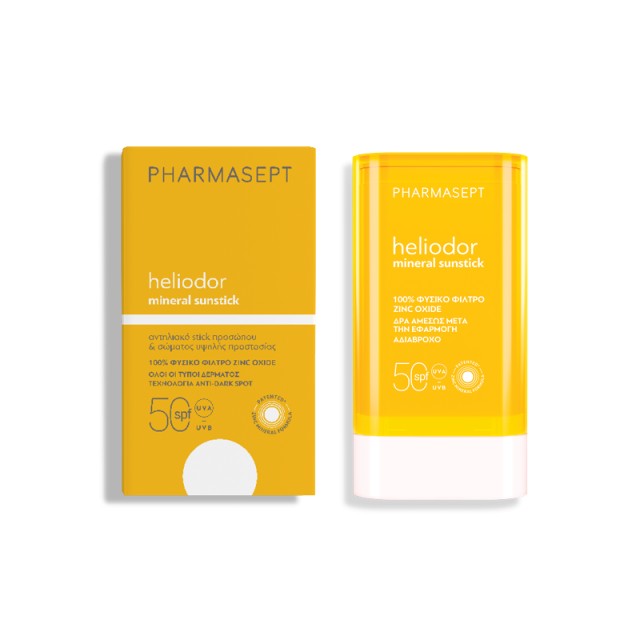 Pharmasept Heliodor Mineral Sunstick SPF50 Αντηλιακό Stick για Πρόσωπο, Σώμα 25g