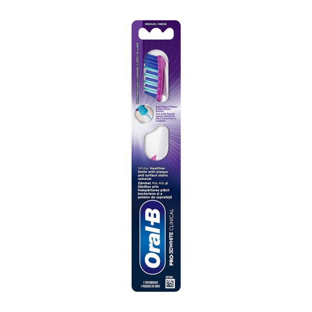 Oral-B Pro 3D White Clinical Οδοντόβουρτσα Μέτρια 1τμχ