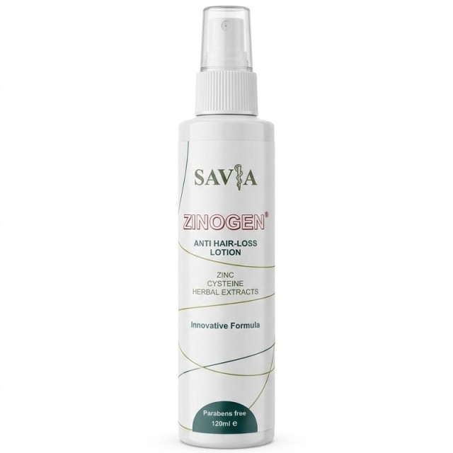 Savia Zinogen Anti Hair Loss Lotion Λοσιόν για την Ενίσχυση της Ρίζας & την Μείωση της Τριχόπτωσης 120ml