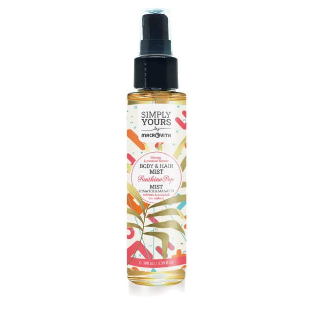 Macrovita Simply Yours Mist Σώματος και Μαλλιών Sunshine Pop με Mάνγκο και Λουλούδι του Πάθους 100ml