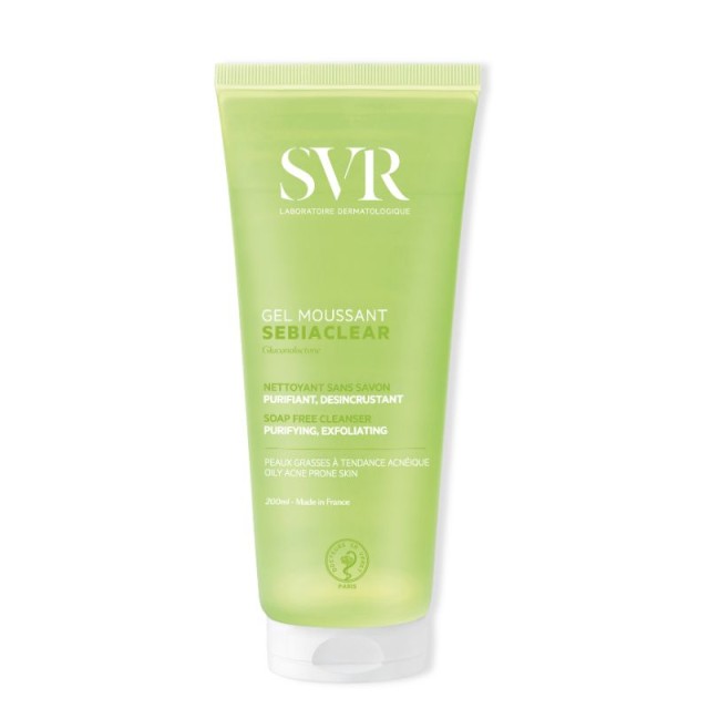 SVR Laboratoire Sebiaclear Gel Moussant Gel Καθαρισμού Προσώπου για το Λιπαρό Δέρμα με Τάση Ακμής 200ml