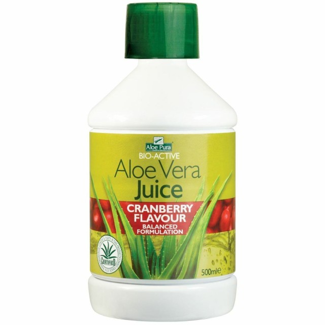 Aloe Pura Aloe Vera Juice with Cranberry 100% Φυσικός Χυμός Αλόης ,500ml