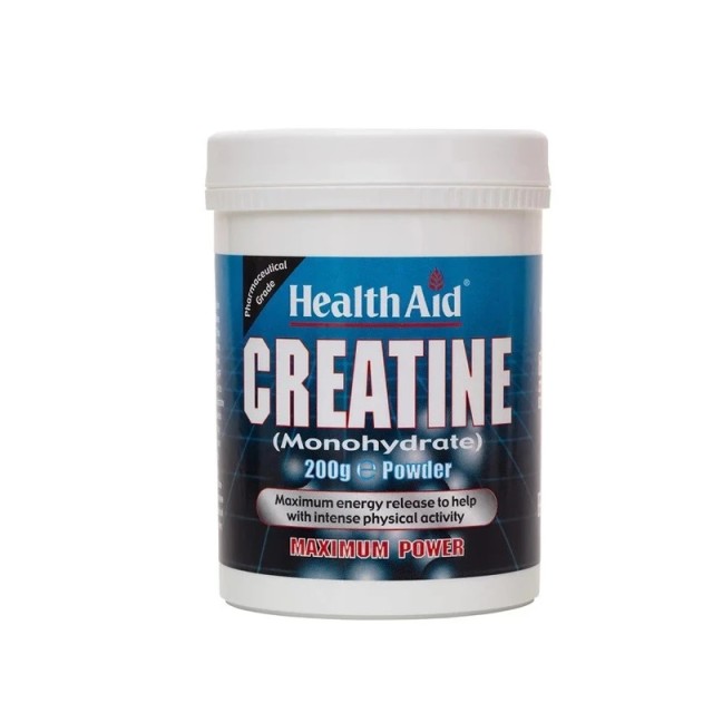 Health Aid Creatine Monohydrate Powder Συμπλήρωμα Διατροφής με Κρεατίνη 200gr