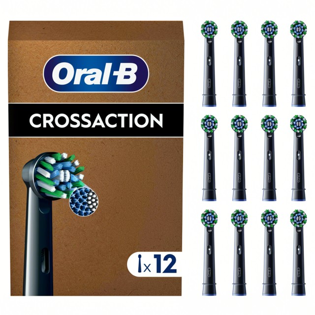Oral-B Pro Cross Action Black Κεφαλές Βουρτσίσματος, Συσκευασία 12 τμχ