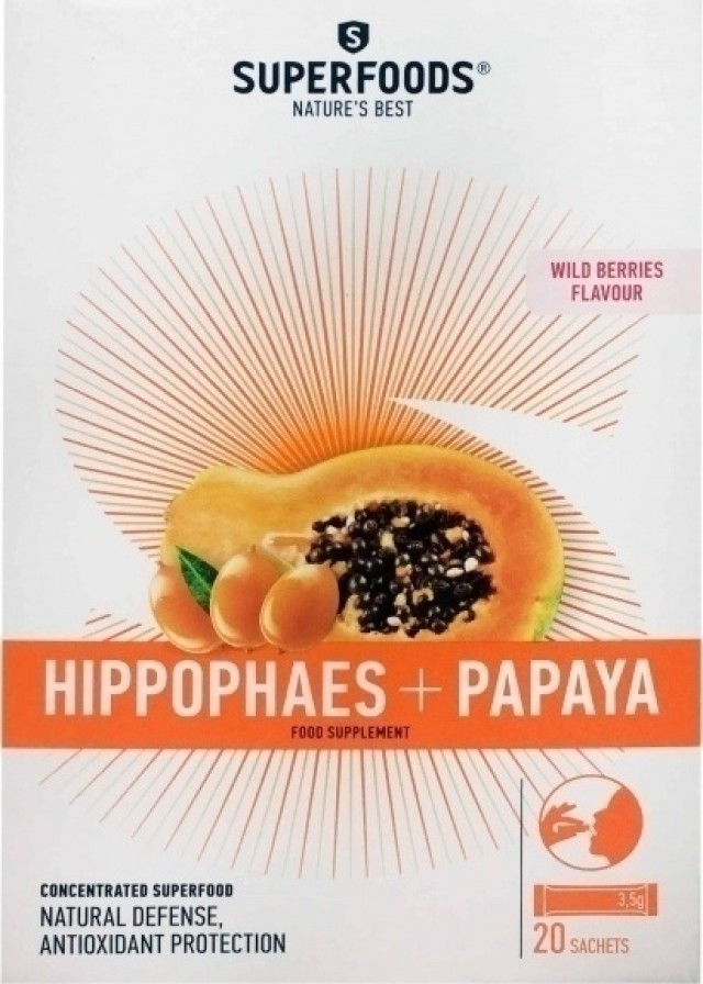 Superfoods ιπποφαές & papaya 20 φακελίσκοι