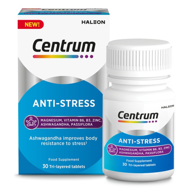 Centrum Anti-Stress Συμπλήρωμα Διατροφής για Ηρεμία και Αντοχή στο Στρες 30 ταμπλέτες