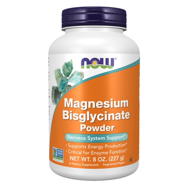 Now Magnesium Bisglycinate Powder Συμπλήρωμα Μαγνησίου σε Μορφή Σκόνης 227g