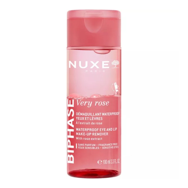 Nuxe Very Rose Biphase Make-Up Remover Διφασικό Ντεμακιγιάζ για Μάτια και Χείλη 100ml
