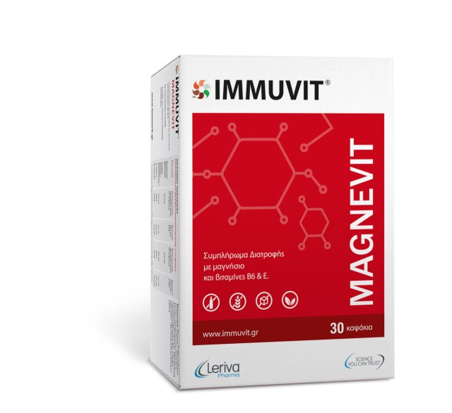 Leriva Pharma Immuvit Magnevit Anti Leg Cramps για τις Κράμπες, 30caps