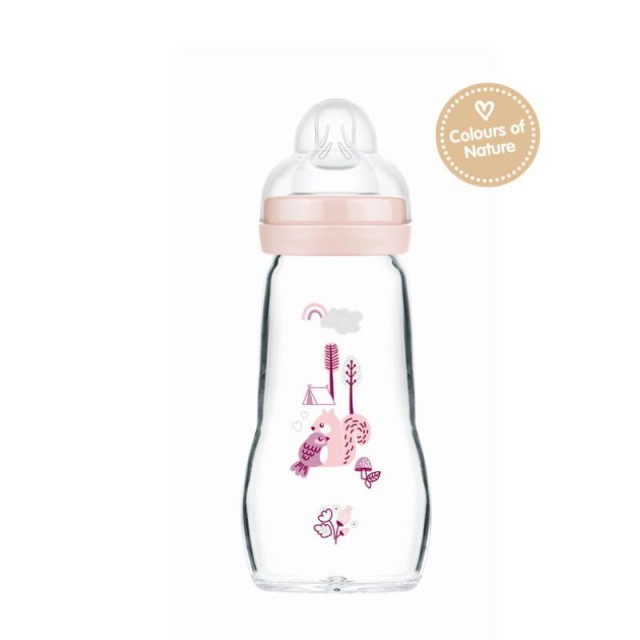 Mam Μπιμπερό Γυάλινο Feel Good 260ml 2Μ+ Θηλή Σιλικόνης (375SG) 1 τεμ.