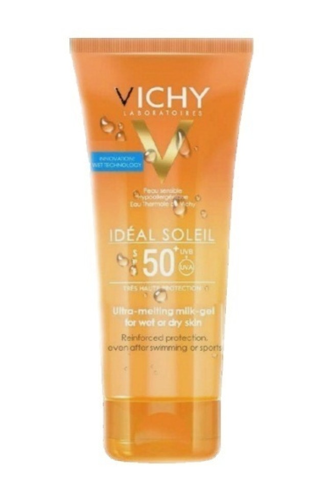 Vichy Ideal Soleil SPF50 Έξτρα Απαλό Αντηλιακό Γαλάκτωμα - Gel για την Προστασία της Νωπής ή Στεγνής Επιδερμίδας, για Πρόσωπο & Σώμα  200ml