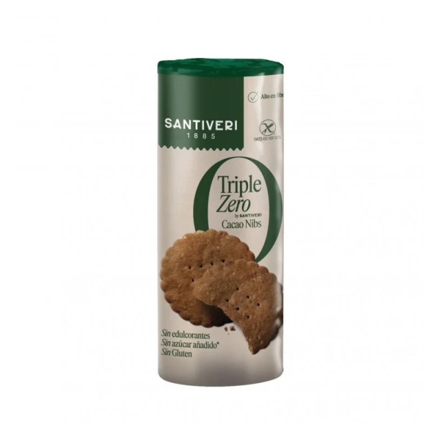 Bιο-Υγεία Santiveri Μπισκότα Βρώμης Ολικής Άλεσης με Κακάο Triple Zero χωρίς Γλουτένη 210gr