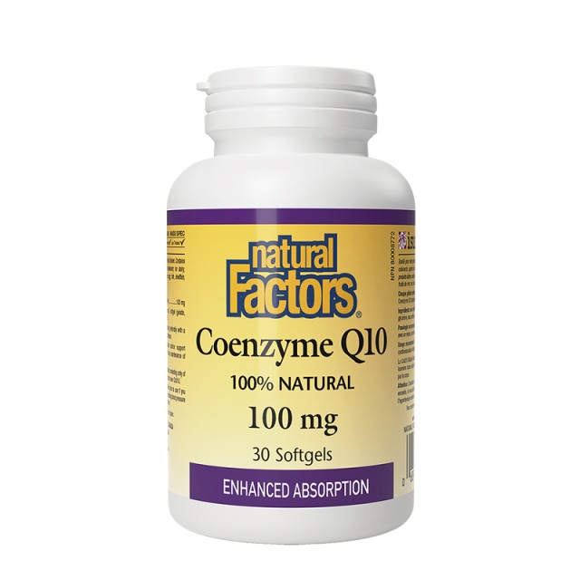 Natural Factors Coenzyme Q10 100mg Αντιοξειδωτικό 30 Μαλακές Κάψουλες