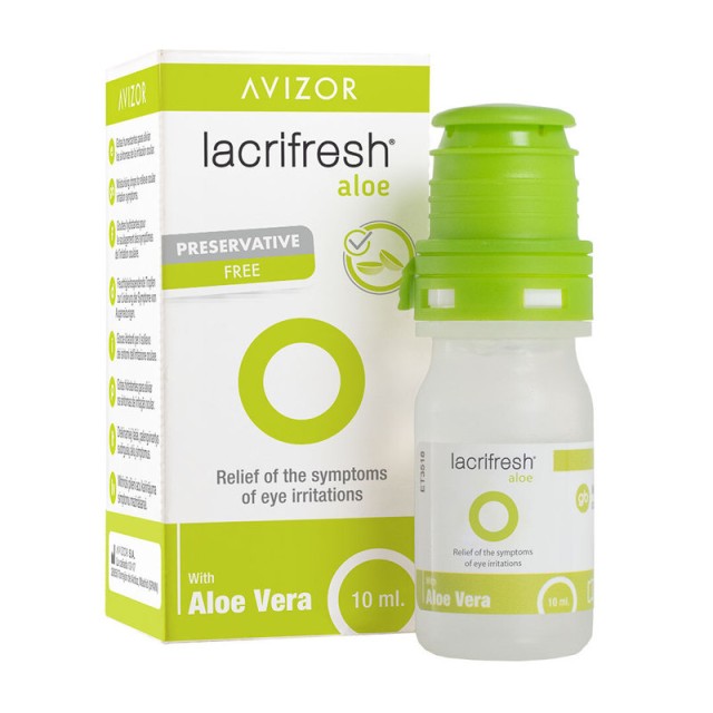 Avizor Lacrifresh Aloe Vera Οφθαλμικές Σταγόνες  για Ενυδάτωση και Ανακούφιση από τα Συμπτώματα Ερεθισμού των Ματιών 10ml