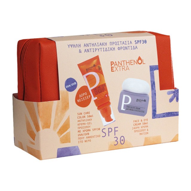 Panthenol Extra Promo Color SPF30 & Face & Eye Cream Σετ Αντηλιακής Προστασίας με Χρώμα SPF30 και Αντιρυτιδικής Φροντίδας