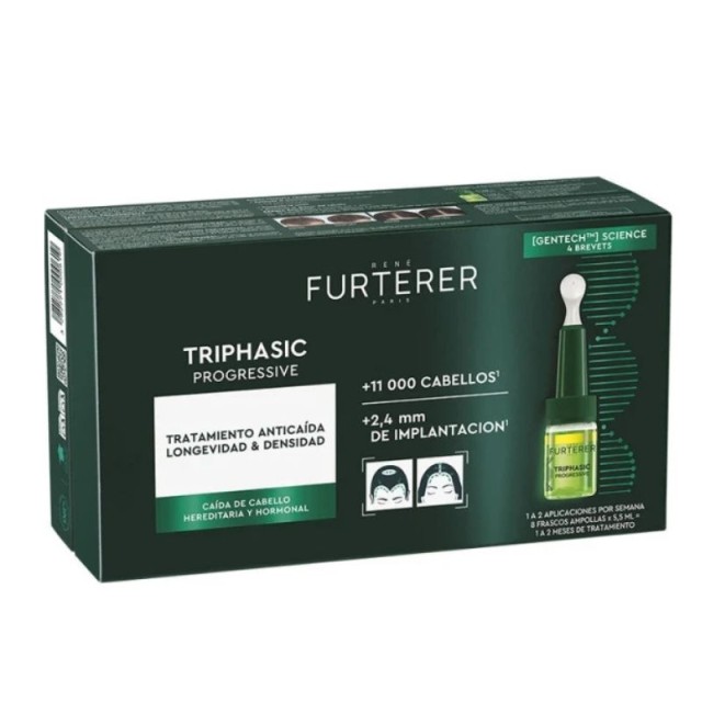 Rene Furterer Triphasic Progressive Αγωγή κατά της Προοδευτικής Τριχόπτωσης 8 Αμπούλες x 5.5ml