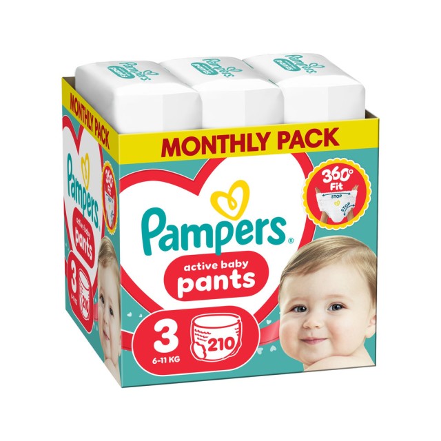 Pampers Active Baby Pants Monthly Pack No3 (6-11kg) 210τμχ