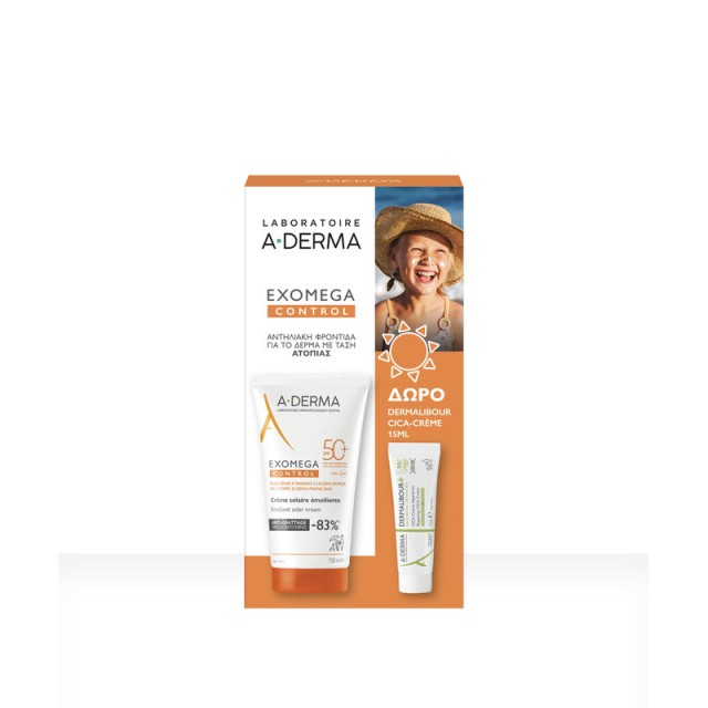 A-Derma Promo Exomega Solair SPF50+ 150ml & Dermalibour Creme 15ml