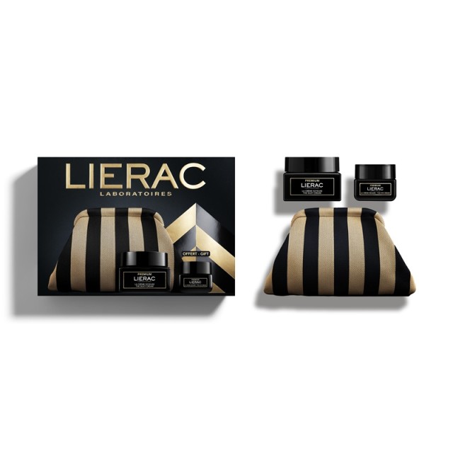 Lierac Xmas Pack Premium La Crème Soyeuse Αντιγηραντική Κρέμα Προσώπου Κανονικές - Μικτές Επιδερμίδες 50ml + Δώρο La Crème Recard Eye Αντιγηραντική Κρέμα Ματιών 20ml + νεσεσέρ