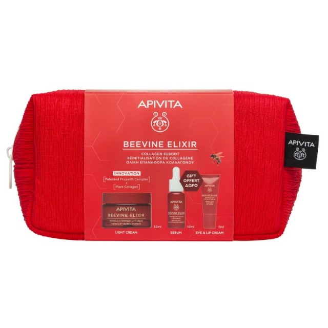 Apivita Promo Pack Beevine Elixir Lift Cream Light 50ml & Serum 10ml & Eye & Lip Cream 5ml