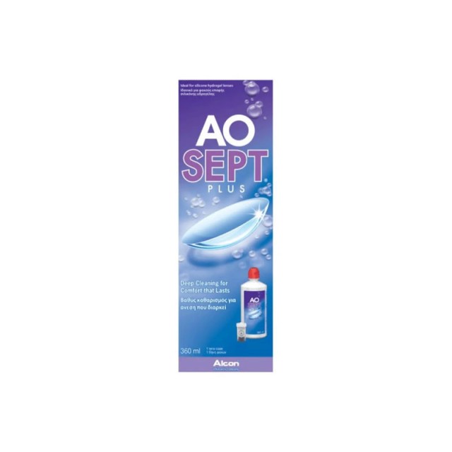 Alcon Aosept Plus Υγρό Καθαρισμού Φακών Επαφής & Θήκη με Δίσκο Εξουδετέρωσης 360ml