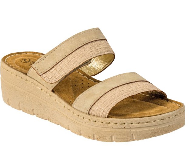 Steps Med Γυναικεία Ανατομική Καλοκαιρινή Παντόφλα Μπεζ Ν39 (2550)