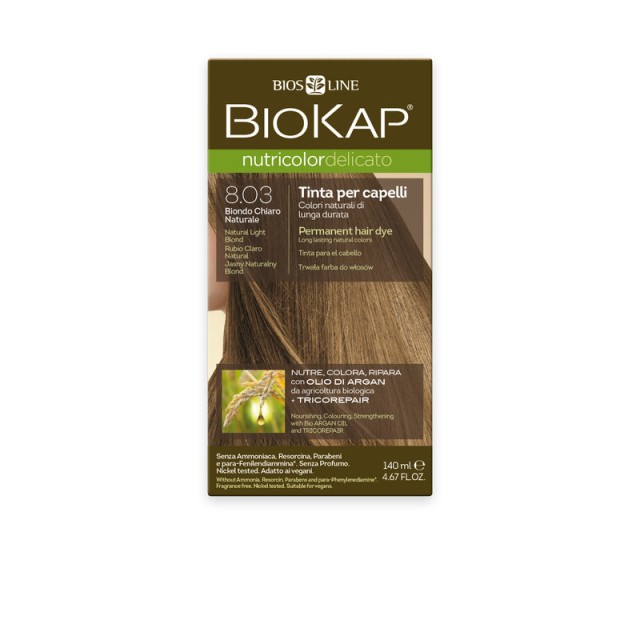 Biokap Βαφή Μαλλιών No 8.03 Φυσικό Ξανθό Ανοιχτό 140ml